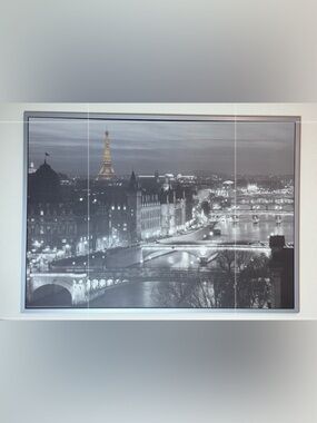IKEA PJATTERYD Paris Cityscape Framed Wall Art Jean-Marc Charles Black White